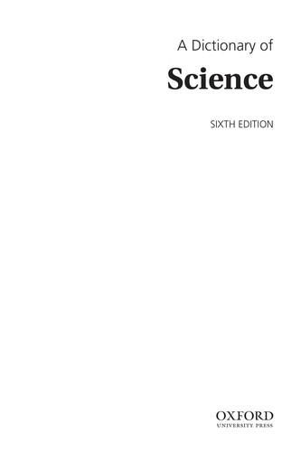 A Dictionary of Science by Elizabeth A. Martin