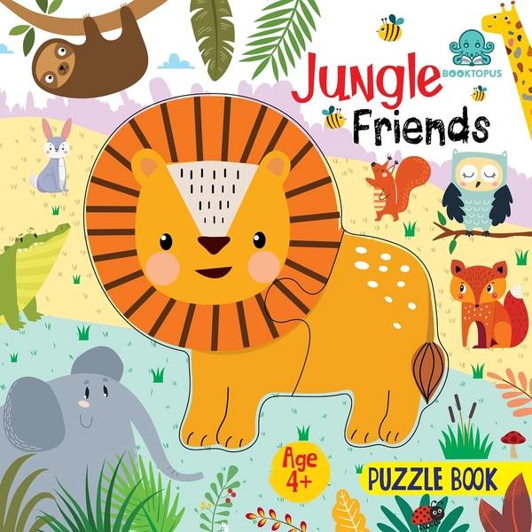 Booktopus Square Puzzle Board Book - Jungle Friends Learning Puzzle with Easy Grip Pieces by Booktopus