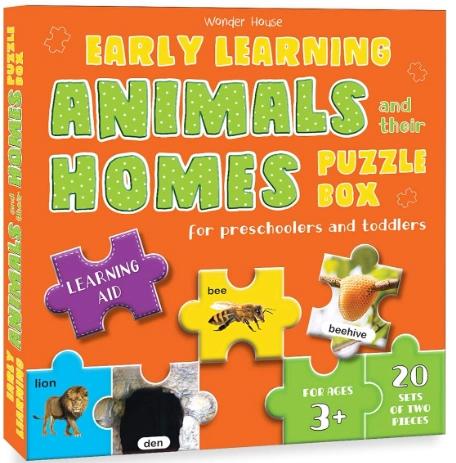 Wonder House Books Early Learning Animals & Their Homes Puzzle Box for Preschoolers and Toddlers by Wonder House